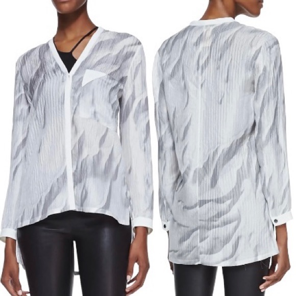 Helmut Lang Mars Print Silk Blouse Size P / XS / US 2 - Picture 11 of 12